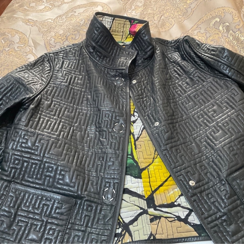 Escada Black and Multicolor Quilted Jacket